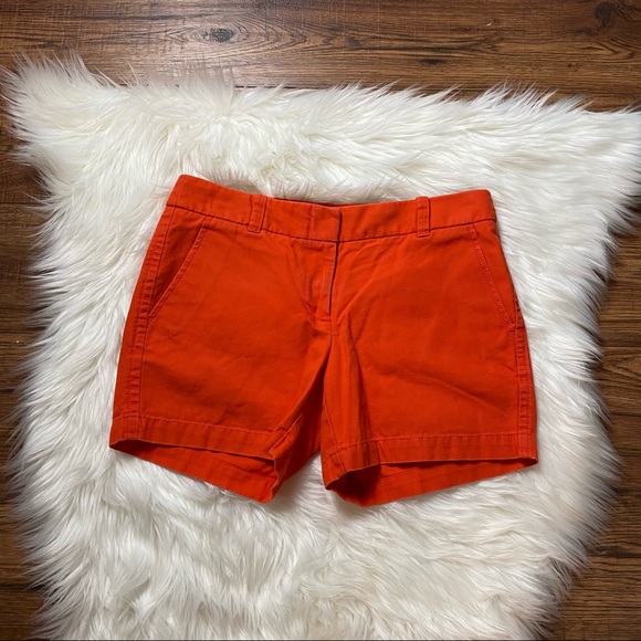 J. Crew Red/Coral Chino Shorts 4” Length Size 0 - Picture 3 of 8